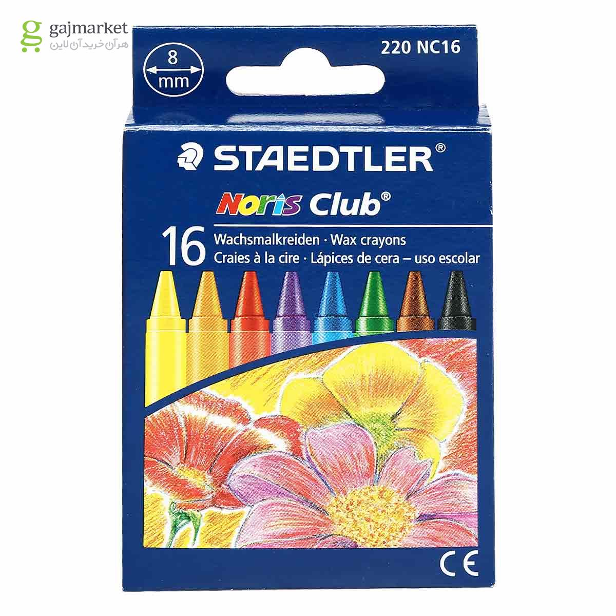 مداد شمعی 16 رنگ استدلر مدل Noris Club